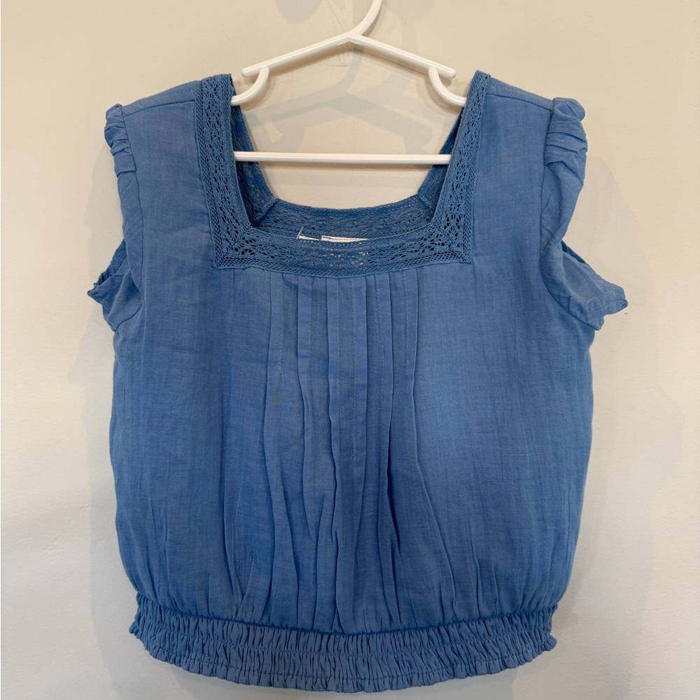 Abercrombie Kids Blue Lace Trim Blouse